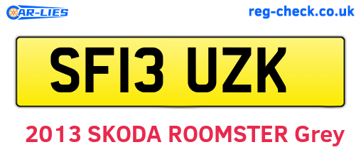 SF13UZK are the vehicle registration plates.