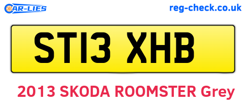 ST13XHB are the vehicle registration plates.