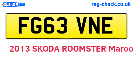 FG63VNE are the vehicle registration plates.