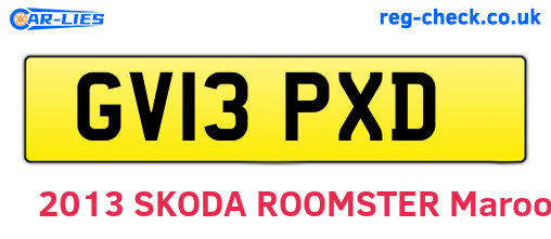 GV13PXD are the vehicle registration plates.