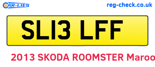 SL13LFF are the vehicle registration plates.