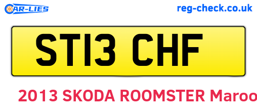 ST13CHF are the vehicle registration plates.