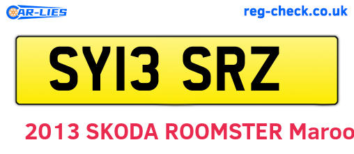 SY13SRZ are the vehicle registration plates.
