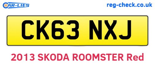CK63NXJ are the vehicle registration plates.