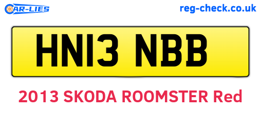 HN13NBB are the vehicle registration plates.