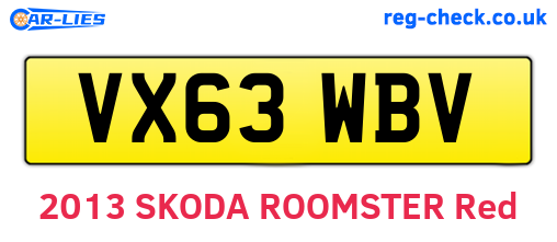 VX63WBV are the vehicle registration plates.