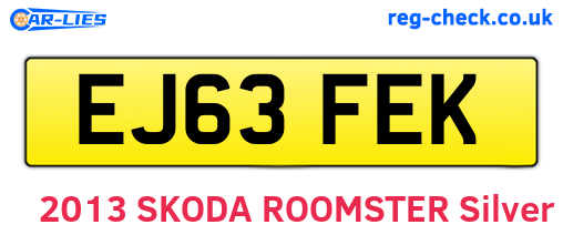 EJ63FEK are the vehicle registration plates.