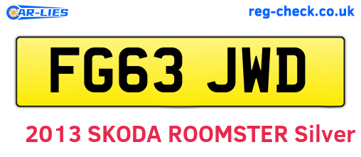 FG63JWD are the vehicle registration plates.