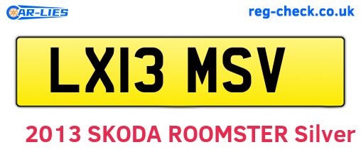 LX13MSV are the vehicle registration plates.