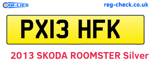 PX13HFK are the vehicle registration plates.