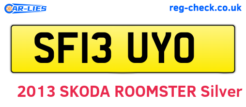 SF13UYO are the vehicle registration plates.