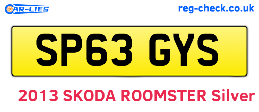 SP63GYS are the vehicle registration plates.