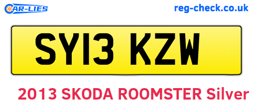 SY13KZW are the vehicle registration plates.