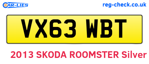 VX63WBT are the vehicle registration plates.