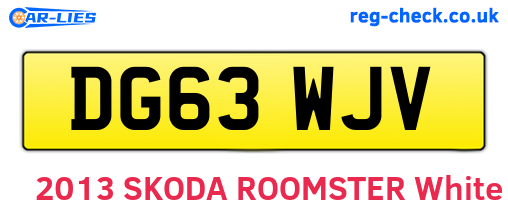 DG63WJV are the vehicle registration plates.