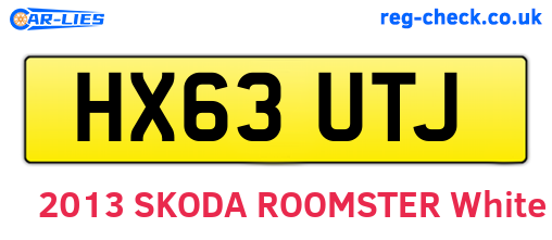 HX63UTJ are the vehicle registration plates.