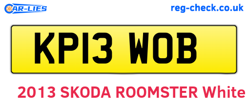KP13WOB are the vehicle registration plates.