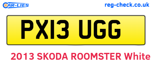 PX13UGG are the vehicle registration plates.