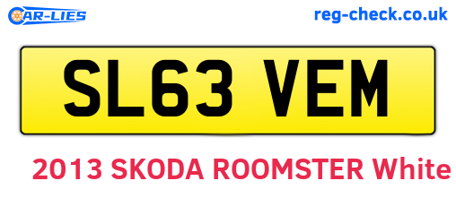 SL63VEM are the vehicle registration plates.