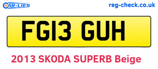 FG13GUH are the vehicle registration plates.