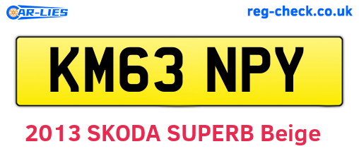 KM63NPY are the vehicle registration plates.