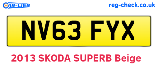 NV63FYX are the vehicle registration plates.