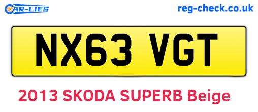 NX63VGT are the vehicle registration plates.