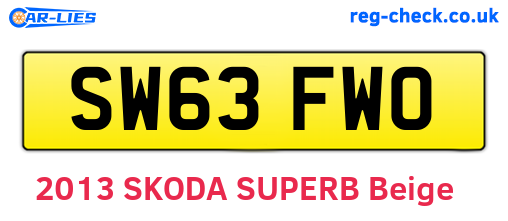 SW63FWO are the vehicle registration plates.