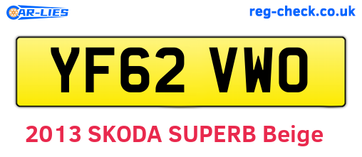 YF62VWO are the vehicle registration plates.