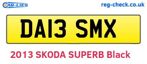 DA13SMX are the vehicle registration plates.