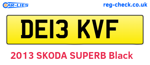 DE13KVF are the vehicle registration plates.