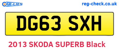 DG63SXH are the vehicle registration plates.