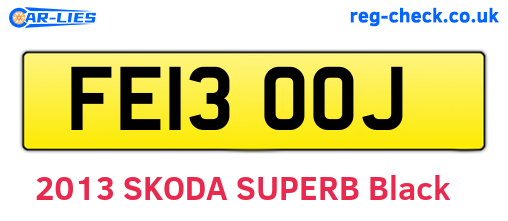FE13OOJ are the vehicle registration plates.
