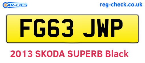 FG63JWP are the vehicle registration plates.