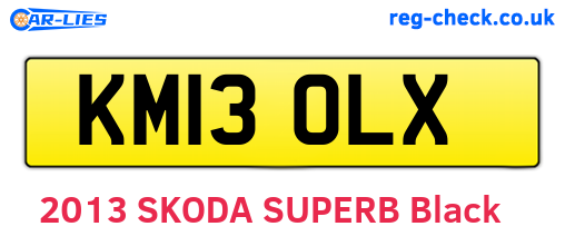 KM13OLX are the vehicle registration plates.