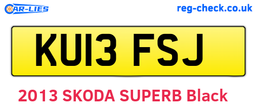 KU13FSJ are the vehicle registration plates.