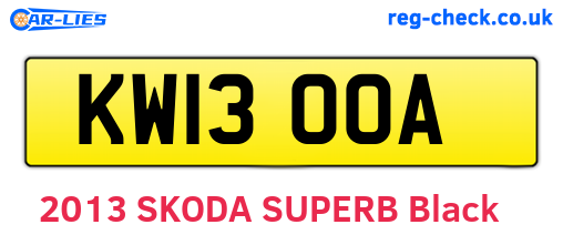 KW13OOA are the vehicle registration plates.