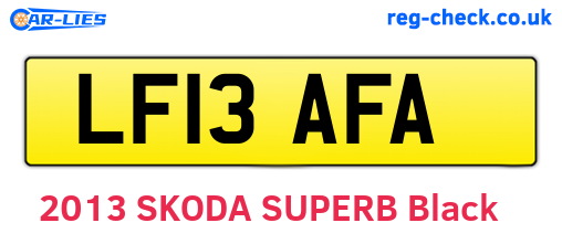 LF13AFA are the vehicle registration plates.