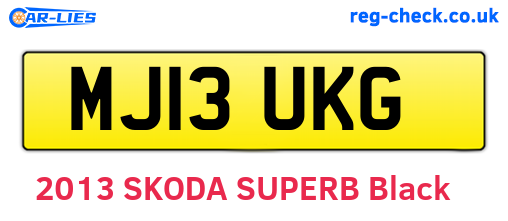 MJ13UKG are the vehicle registration plates.