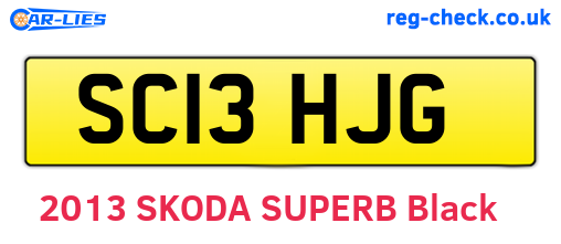 SC13HJG are the vehicle registration plates.