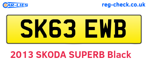 SK63EWB are the vehicle registration plates.