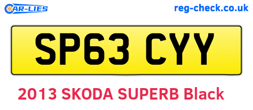 SP63CYY are the vehicle registration plates.
