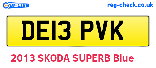 DE13PVK are the vehicle registration plates.