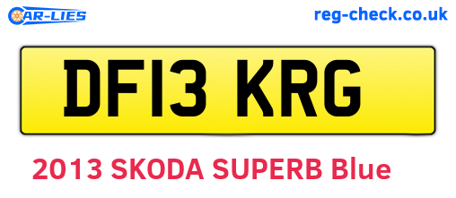 DF13KRG are the vehicle registration plates.