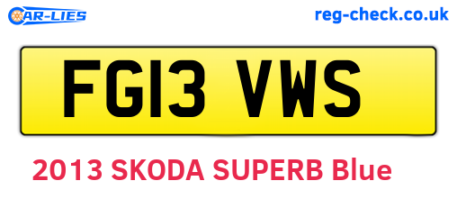 FG13VWS are the vehicle registration plates.