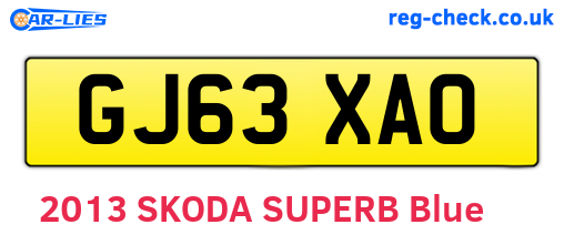 GJ63XAO are the vehicle registration plates.