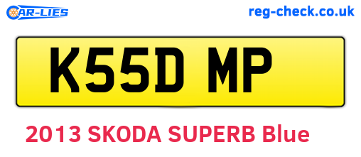 K55DMP are the vehicle registration plates.