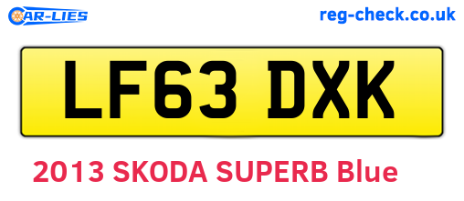 LF63DXK are the vehicle registration plates.