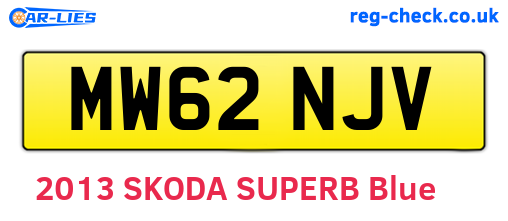 MW62NJV are the vehicle registration plates.