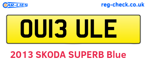 OU13ULE are the vehicle registration plates.